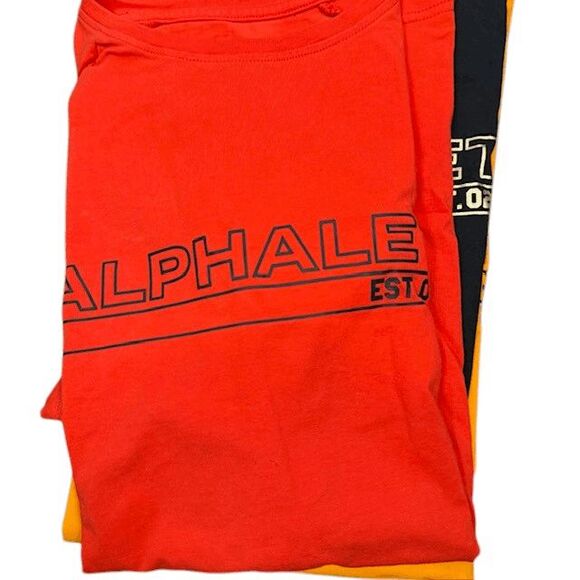 Alphalete Performance Tee Bundle of 3 Black Camo, Red, Yellow Size Medium - Picture 4 of 10